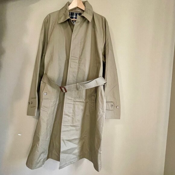 J Crew Ludlow Trench Coat Mens 42 Long Khaki Water-Resistant Lined Coat BS470 - Picture 2 of 16